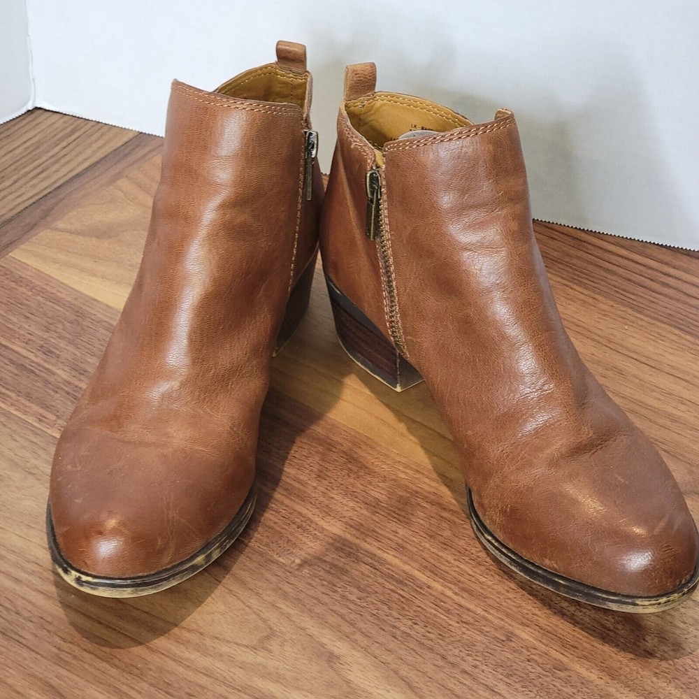 Lucky Brand Women's Tan Leather Ankle Booties - Picture 3 of 7